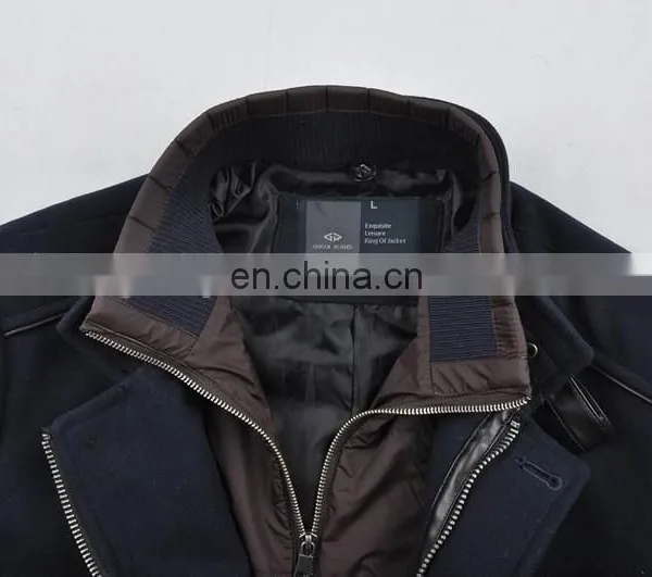 2015 Lastest Fashion Mens Double Brest Handsome Thick Wool Garment photo-4