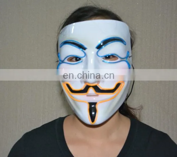2017 Custom Unisex Led Light Up Party Mask, Led Glowing Mask