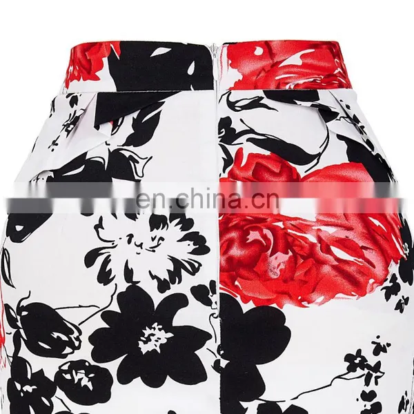 Grace Karin Occident Sexy Women Short Vintage Retro Printed Cotton Wrap Around Skirt CL008928-7 photo-5