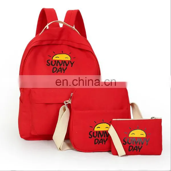 Wholesale Fashion Canvas 3pcs School Backpack Bag Set photo-2