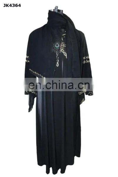 Women African Style Abaya / Latest Black And Golden Diamond Stone Work Embroidery Burkha/ Latest New York Fashion (dubai Abaya) photo-4