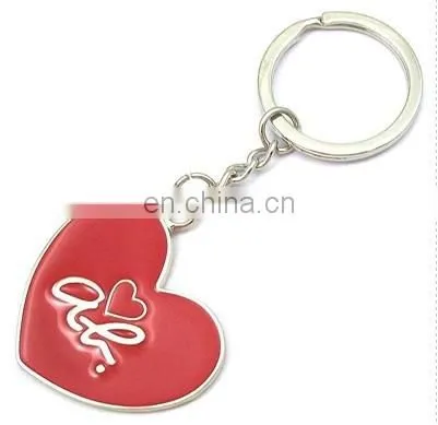 Personalized Human Red Heart Shaped Meta Keychain for Couple photo-6