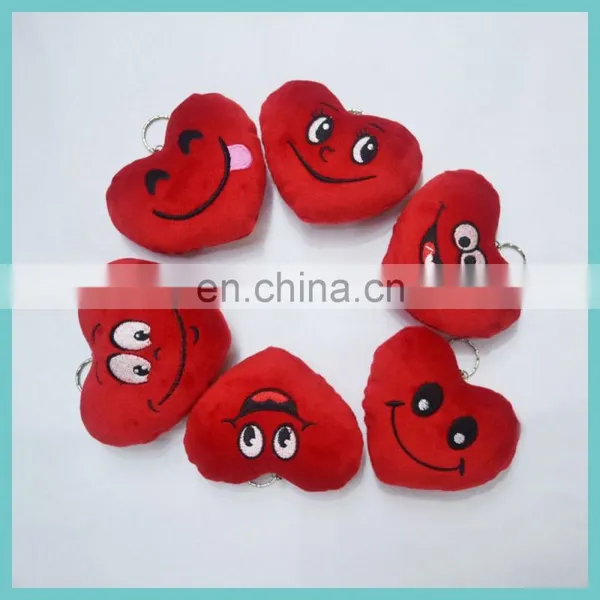 Plush Heart Shape Emoji Keychains Valentine Love Plush Keychains photo-2