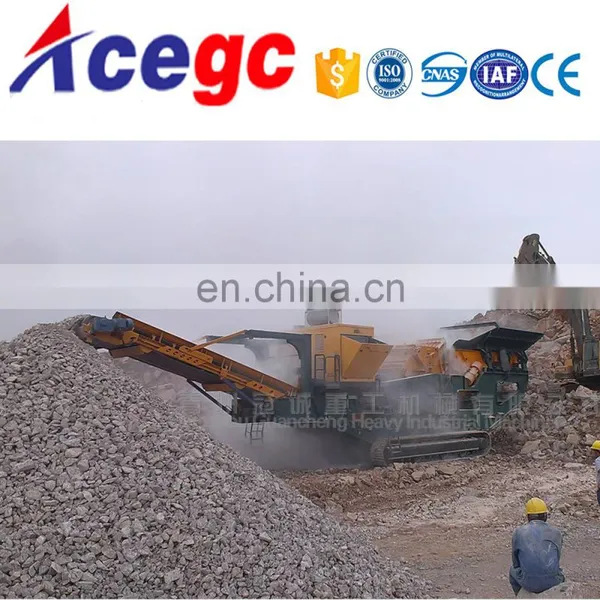 Mobile Stone Crushing Plant With Truck Chasis Composed of Crusher,vibrating Screen and Transport Conveyor