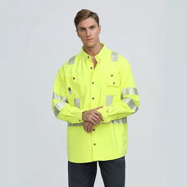 Affordable and Practical Flame Retardant Construction Work Shirt for Men photo-2