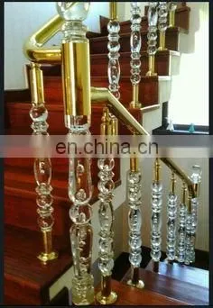 Stair Railing Stainless Steel Acrylic Handrail Post Titanium Satin or Mirror photo-4