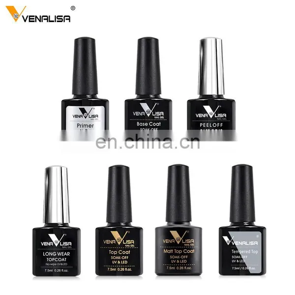 VENALISA 7.5ml & 12ml Long Wear Tempered No Wipe Top Coat Peel Off Base Coat Basic Matte Gel Polish Varnish Gels Acrylic Primer photo-2