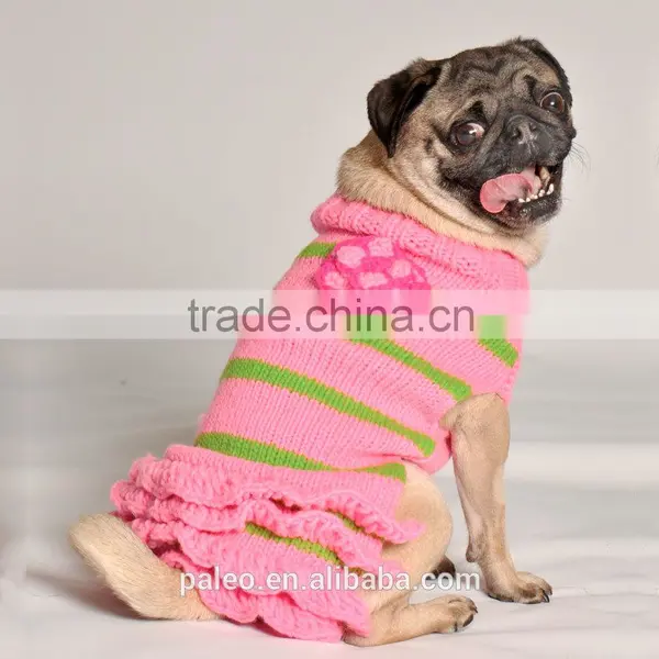 Cheap Cotton Knitted Pattern Pets Sweater Coat for Winter