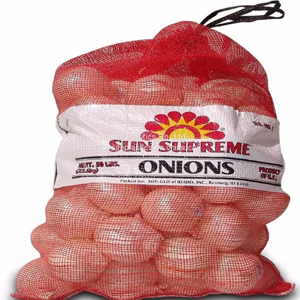 Drawstring Leno Mesh Bag With Print Logo for Sale Packing Vegetable Mesh Sack photo-5