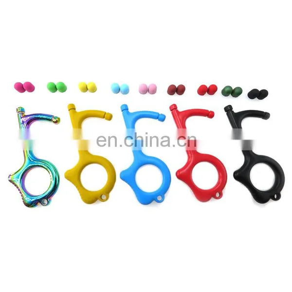 Hot Sale Multifunctional Handheld Non-Contact Door Opener EDC Metal Key Chain Stylus Door Opener Tool photo-4