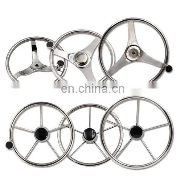 OEM Stainless Steel Marine Hardware 3 Spoke Boat Steering Wheel photo-5