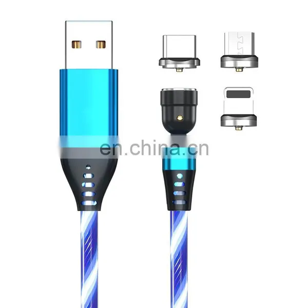 Hot Selling 540 Degree Rotation Wholesale 3 in 1 Connectors Magnetic Usb Cable Charging Cable For Smartphone photo-5
