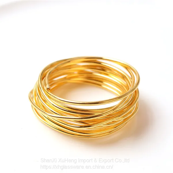 Rose Gold Silver Black Colored Metal Dinner Wire Napkin Rings Holders for Hotel Restaurant photo-5