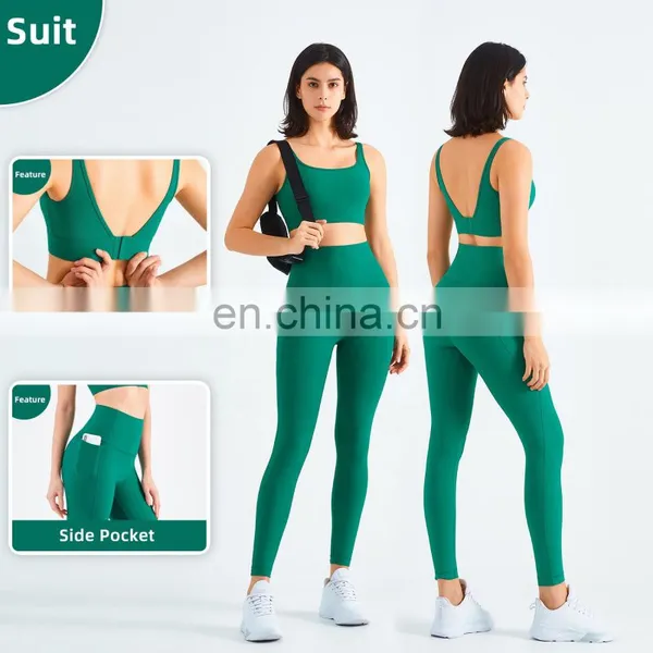 Custom Rib Adjustable Buckle Sports Bras Backless Gym High Impact Yoga Top photo-3