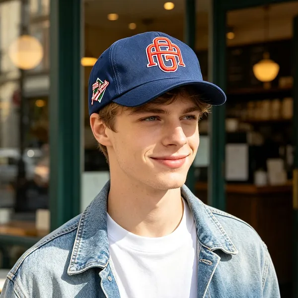 Two Tone Curved Brim 5 Panel Baseball Cap Cotton Adjustable Outdoor Daily Sports Caps Custom Embroidery photo-2