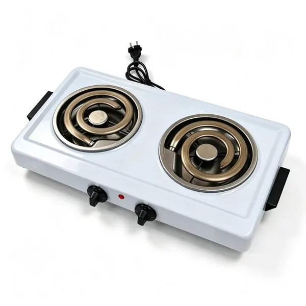 Portable Double Coil Electric Stove 2000W Countertop Hot Plate With Independent Temperature Control For Home Cooking