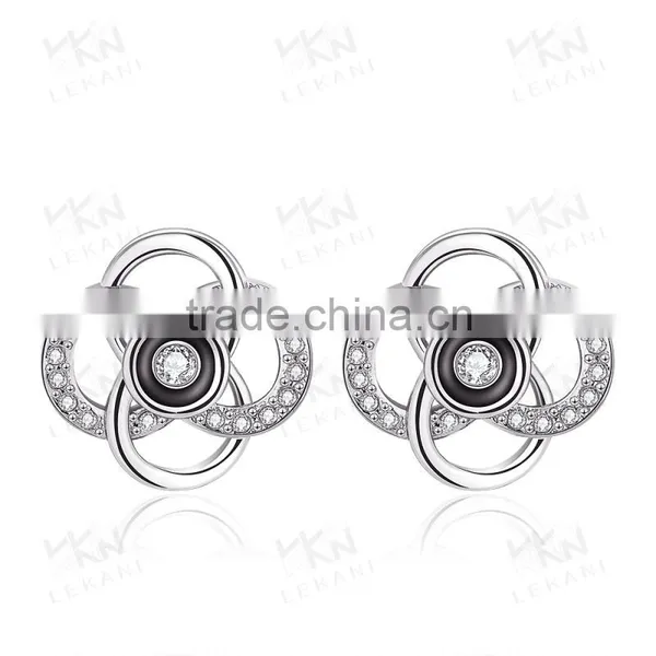 Rose Gold Plated Crystal Stone Jewelry Stud Earring photo-5