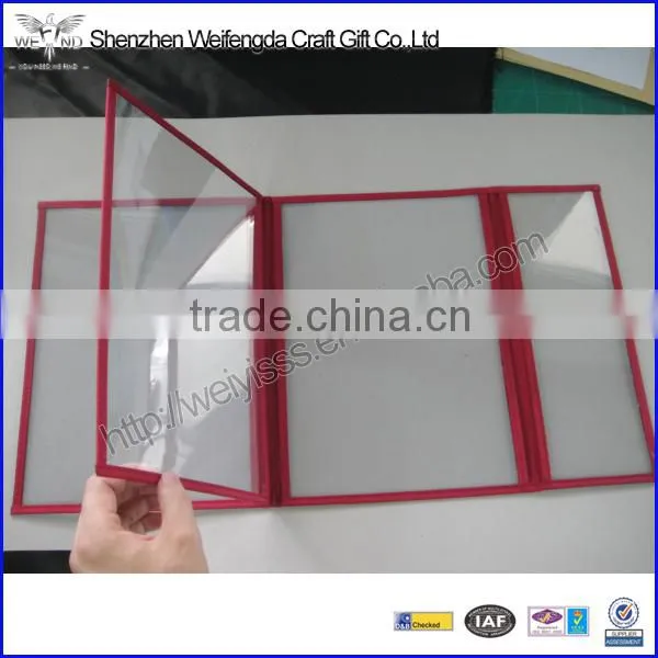 3 Folding PVC Clear Plastic Menu Covers photo-2