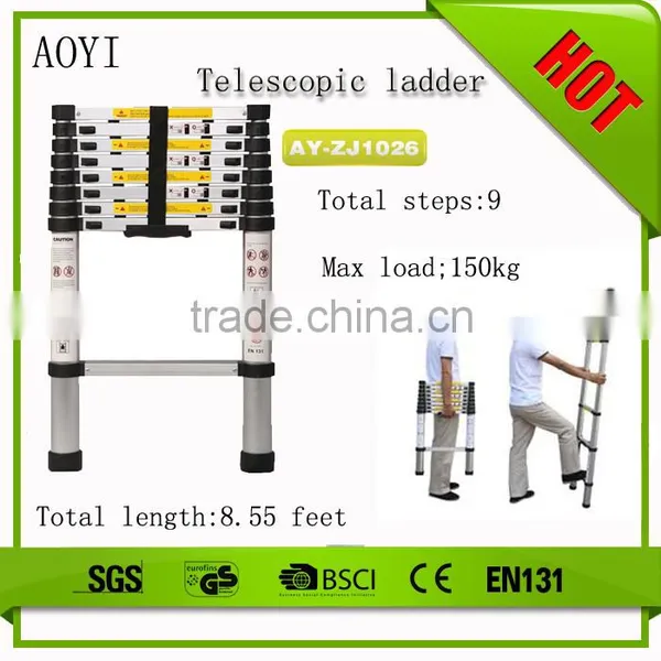 New Super Fully Extendable 2.6m Meter Telescopic Aluminum Ladders AY-ZJ1026