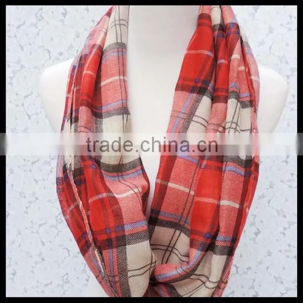 2014 Grid Many Colors Infinity Scarve l. Holiday Scarf. Valentine Scarf. CREAM and Colorful Scarf at Stock photo-2