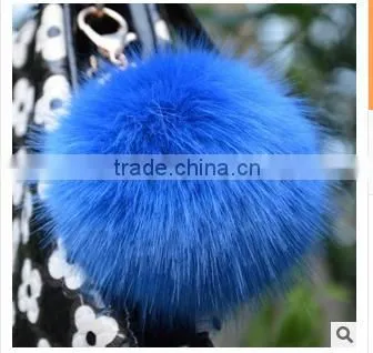 100% Cute Genuine Fox Fur Ball for Keychain Bag Car Accessories photo-4