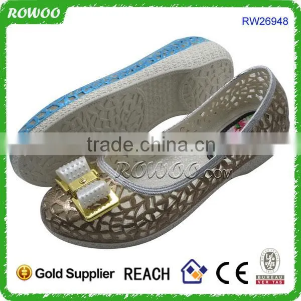 China Summer Cheap Wedge Pvc Comfort Shoes Manufacturer photo-2