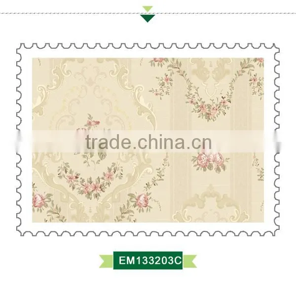 Discontinued Printing Embroidery Wallpaper, European Flower Wall Sticker for Background , Decorative Wall Sticker Pattern photo-3