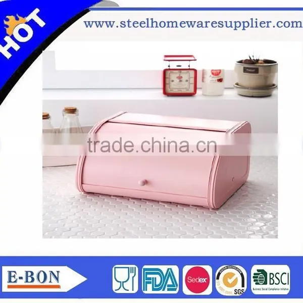 Deft Design Stainless Steel Pink Bread Bin photo-3