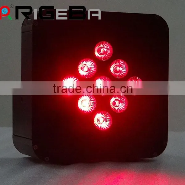 2015 Built-in Li-ion Battery & Wireless Super Slim 9*10W RGBWA 5 IN 1 Led Mini Flat Par Can Stage Par Light photo-3