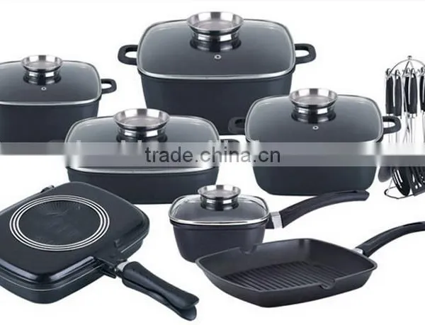 LFGB/FDA/ DGCCRF Cetified DESSINI SET 20pcs Die-casting Aluminum Non-stick Cookware Sets