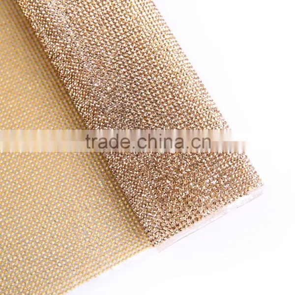 Popular 24cm*40cm Hot Fix Crystal Rhinestone Mesh Sheet for Evening Dress photo-5