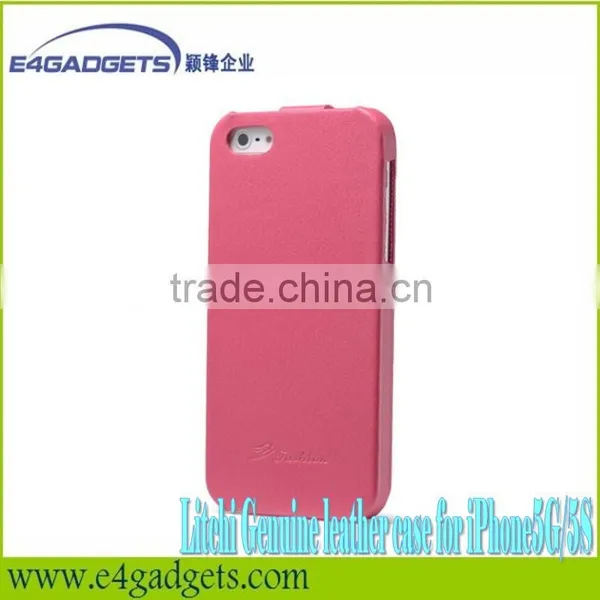 2013 New Arrival Hot Sell Design Litchi Veins Flip Cowskin Leather Smart Case for Iphone5,for Iphone5 Case photo-5