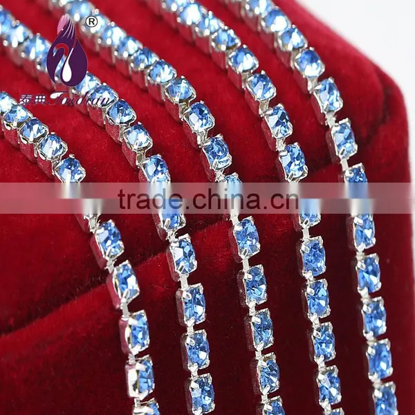 Ss10 2.7-2.8mm Silver Single Row Rhinestone Cup Chain for Bags,Shoes,Garment Decoration photo-5