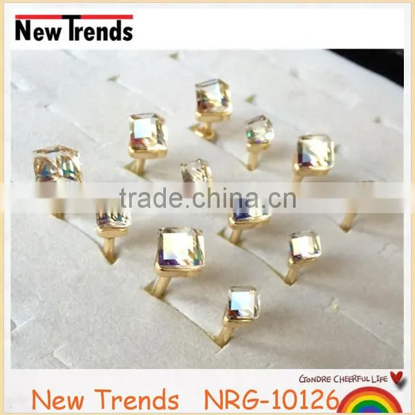 Fashion Square Clear Crystal New Model Wedding Ring for Women photo-5