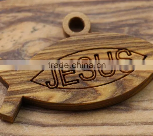 Olive Wood Jewelry St. Peter Fish Pendant photo-3