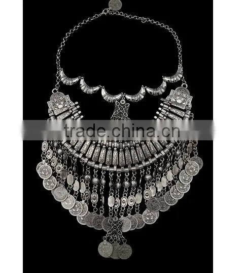 2016 Fashion Women Jewelry Chain Crystal Chunky Statement Bib Vintage Necklace photo-4