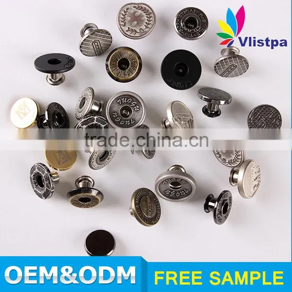 China Manufacture Anti Brass Hot Sale Black Nickel Metal Jeans Button photo-5