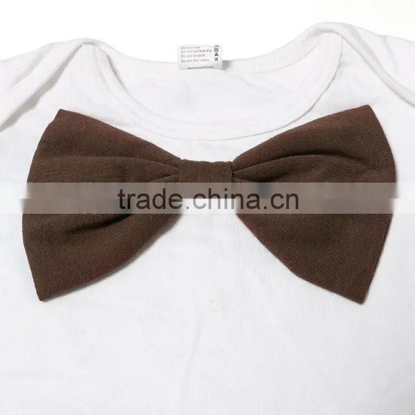 New Summer Baby Boys Clothing Sets White Shirt With Brown Bowknot and Brown Pant for Baby Boys Clothing Two Pieces Sets photo-5