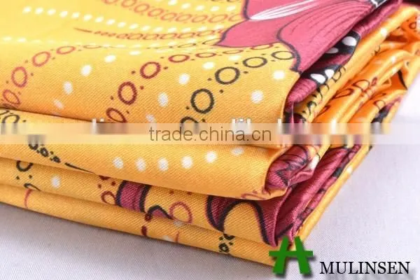 Mulinsen Textile Fabric Manufacturer Hotsale Shinny Spandex Printed Polyester Satin photo-2