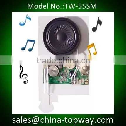 Pull tab activated music card modules