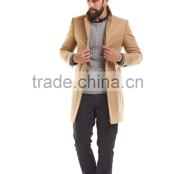High Quality Custom Made Notch Lapel Men Fashion Long Coat Winter photo-5