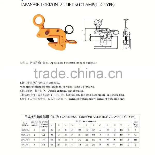 Forged Japanese Type Horizontal Lifting Clamp(HLC Type) photo-2