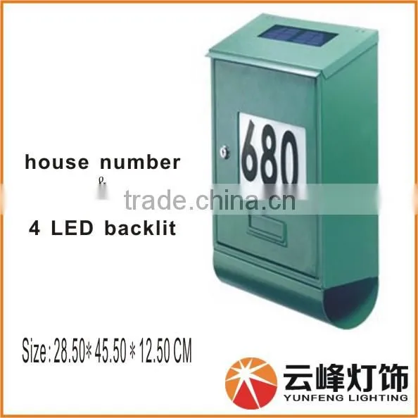Solar House Number Light With Mail Box
