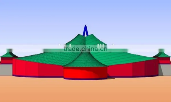 Tensile Fabric Architecture Design for Archaize Building Like Shaolin Temple in Beijing Chaoyang Park photo-2