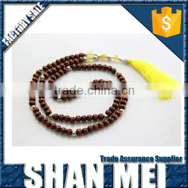Good Luck Long Wooden Beads Necklace With Long Tassel Rosary Necklace photo-3