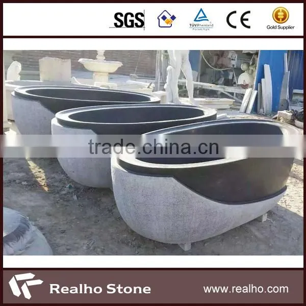 Round Black Stone Bowl Bathtub Price photo-3