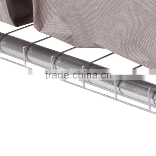 Silver Grey Coated 3-Section Heavy-Duty Steel Rolling Laundry Sorter/Cart photo-5