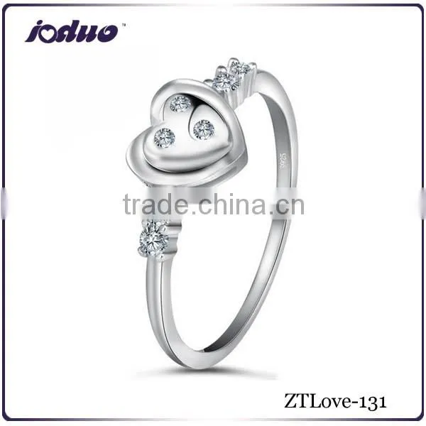 Korean Edition Fashion Jewelry Heart Design 925 Sterling Silver Wedding Rings