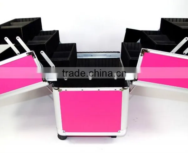 Professional Aluminium Beautician Makeup Trolley Beauty Box Vanity Case photo-2