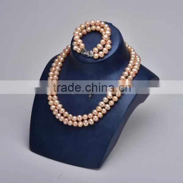 2016 European Style Fashion Faux Pearl Jewelry Sets 2 Rows With Earrings photo-2